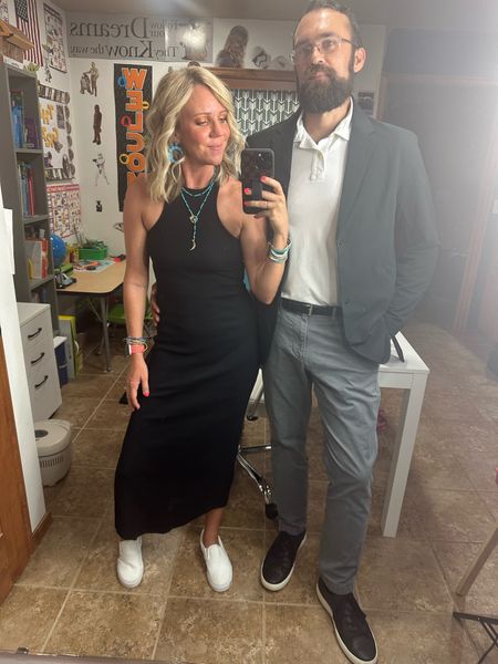 Sunday: couples edition! My dress is @oldnavy my shoes are @vans and jewelry is @victoriaemersondesign 
Kyle’s sport jacket is @lululemon 
Polo is @americaneagle
Pants are @gap
Shoes are @ecco
#coupleslook #husband #mensfashion #oldnaby #victoriaemersondesign #vans #ecco #lululemon #mens #outfitoftheday 

#LTKOver40 #LTKStyleTip #LTKWorkwear