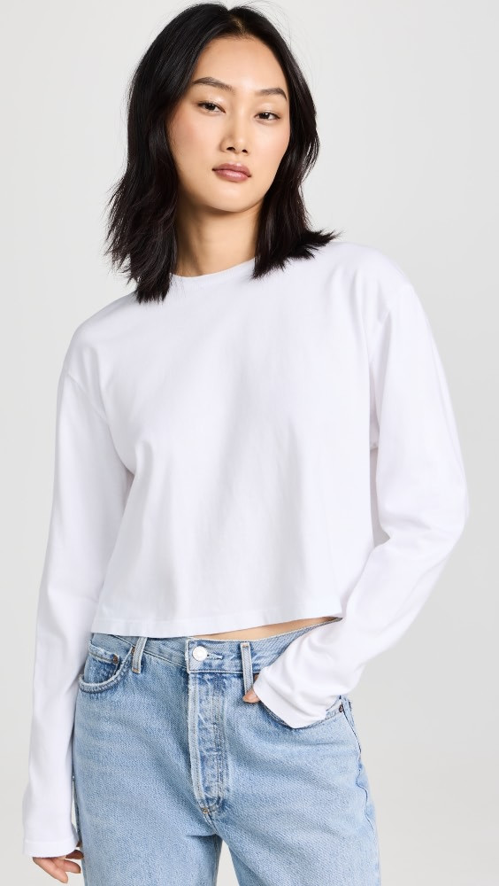 AGOLDE Mason Crop Long Sleeve Tee | Shopbop | Shopbop
