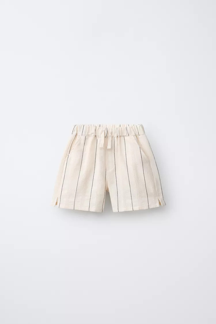 TEXTURED STRIPED SHORTS | Zara US
