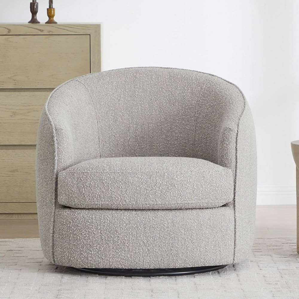 CHITA Swivel Barrel Chair, Modern Comfy Boucle Accent Chair for Living Room, Light Grey | Amazon (US)