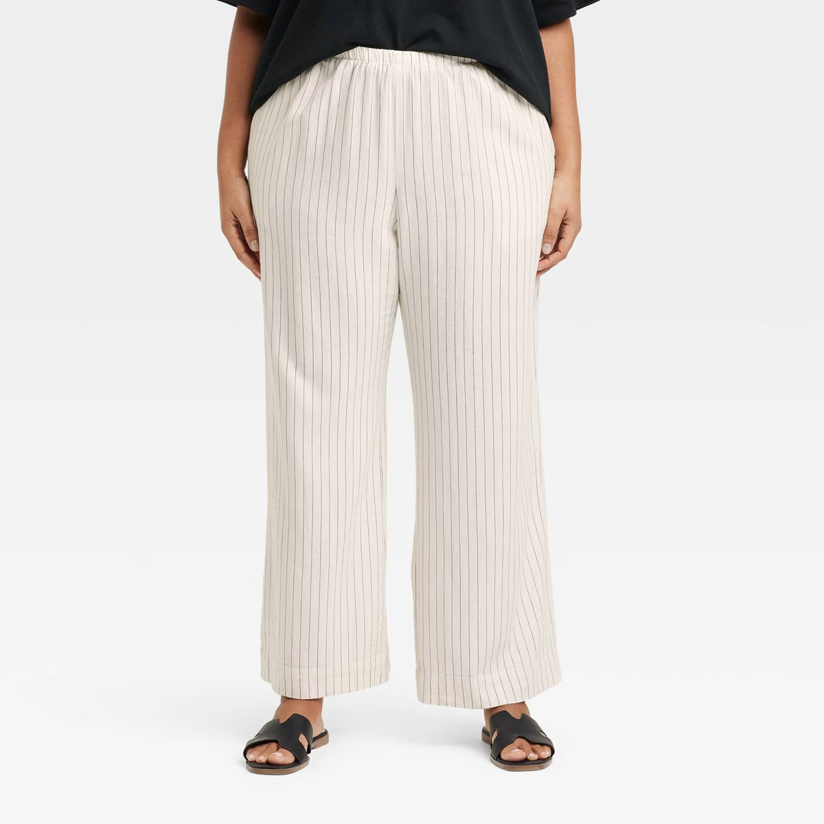Women's Mid-Rise Wide Leg Linen Pull-On Pants - A New Day™ | Target