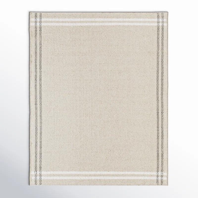 Lavande Wool Area Rug in Ivory/Black/Beige | Birch Lane