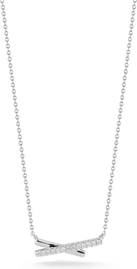 Pavé Diamond X Bar Necklace | Nordstrom