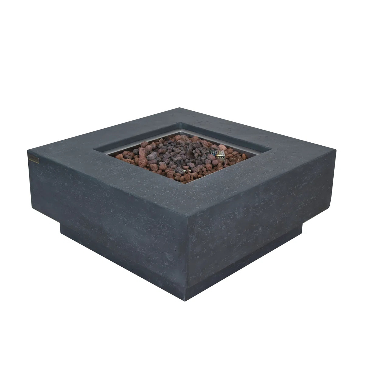 Manhattan 36" Outdoor Concrete Fire Table 45,000 BTU - Includes Lava Rocks & PVC Cover | Wayfair North America