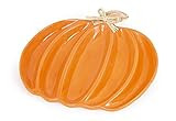 Boston International Divided Ceramic Serving Platter, 12 x 11-Inches, Orange Pumpkin | Amazon (US)