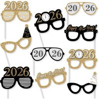 New Year's Eve - Gold Glasses Paper Card Stock 2026 Party Photo Booth Props Kit 10 Count | Etsy (US)