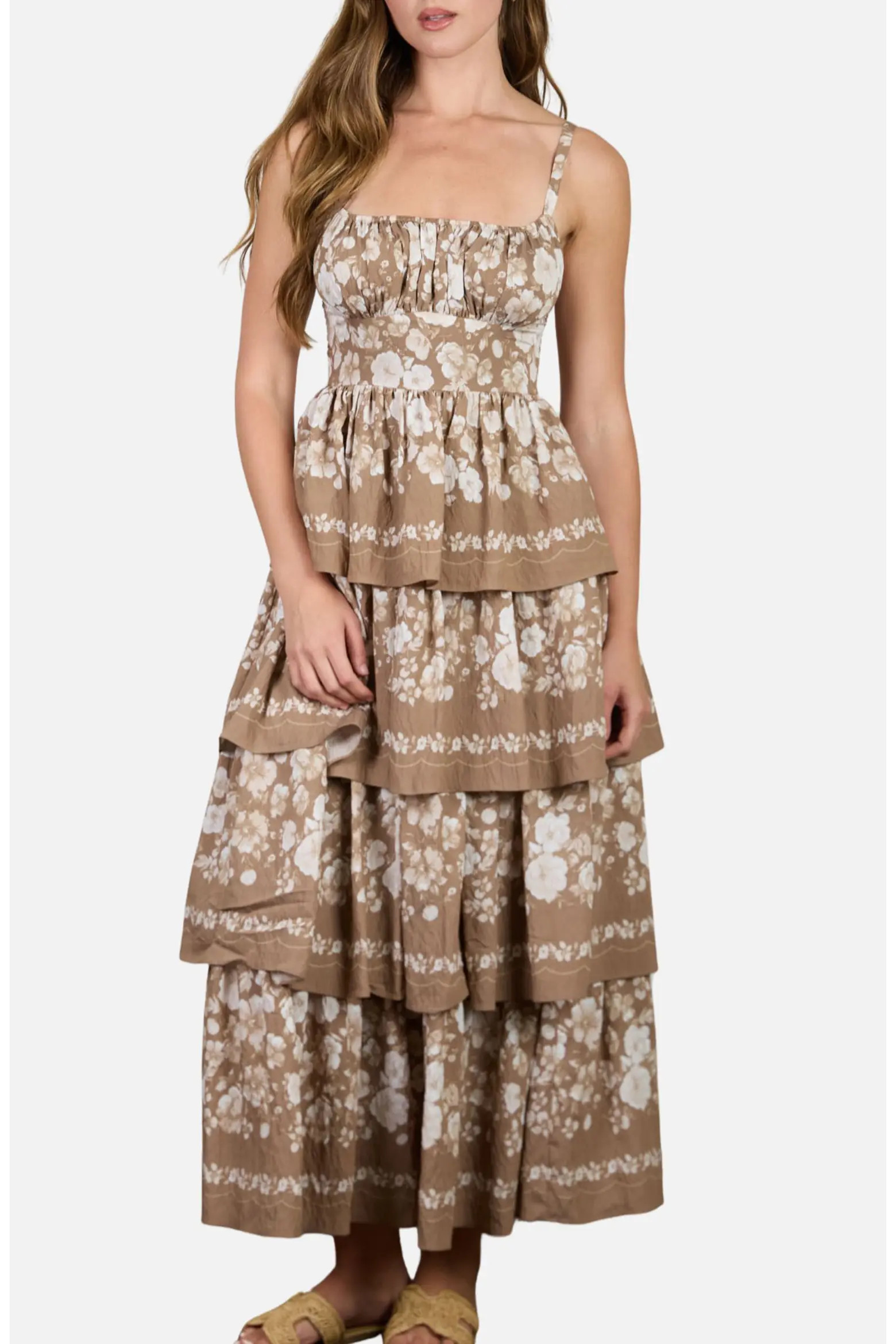 Blu Pepper Floral Tiered Midi Dress (Women) | Nordstromrack | Nordstrom Rack