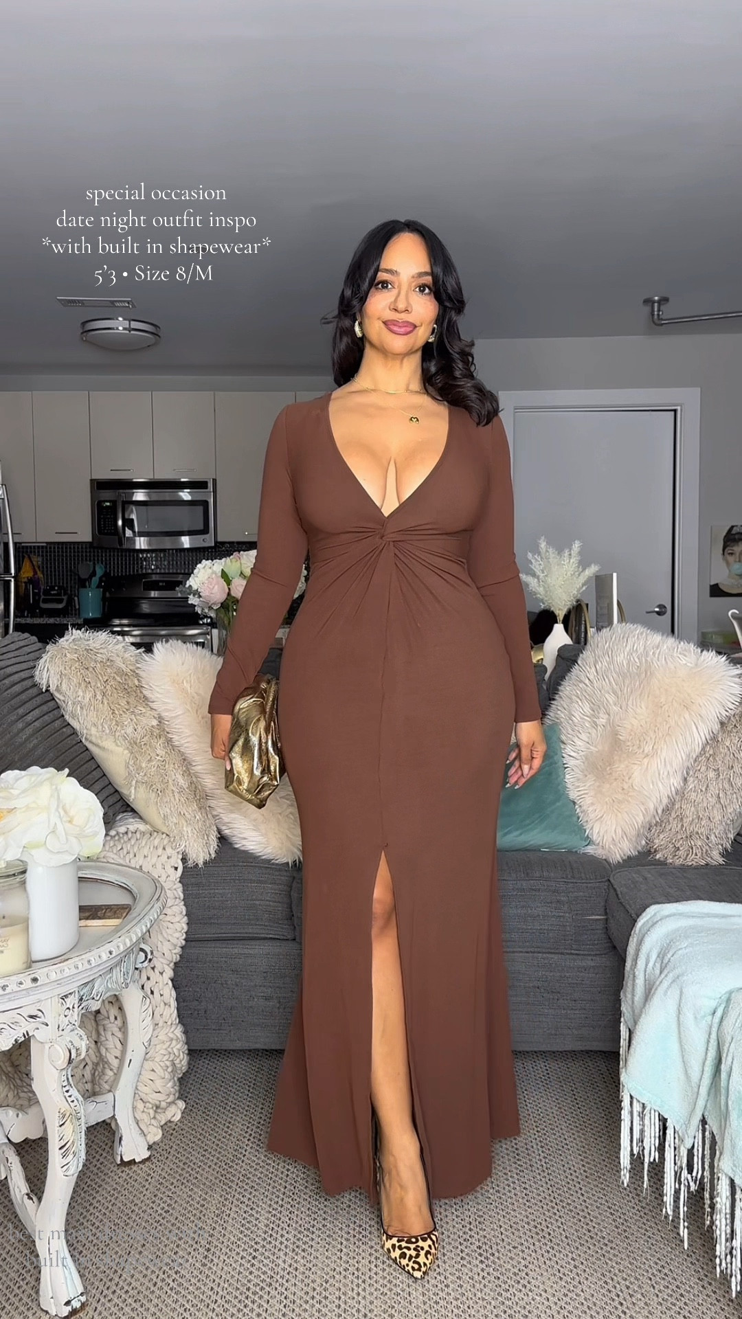 Special Occasion Date Maxi Dress with built in shapewear 🤎 Perfect outfit for a Holiday party, New Year’s Eve, anniversary, birthday or Valentine’s Day 🤎 Save 15% with heyrissyrozay at checkout 💰 

Sizing ⬇️

5’3 • 155 lbs
Size 8 / Medium
Bust: 34DDD
Waist: 28”
Hips: 43”
Wearing Size Medium 

Shapewear dress, Shapewear, date outfit, date dress, maxi dress 

#LTKOver40 #LTKMidsize #LTKStyleTip