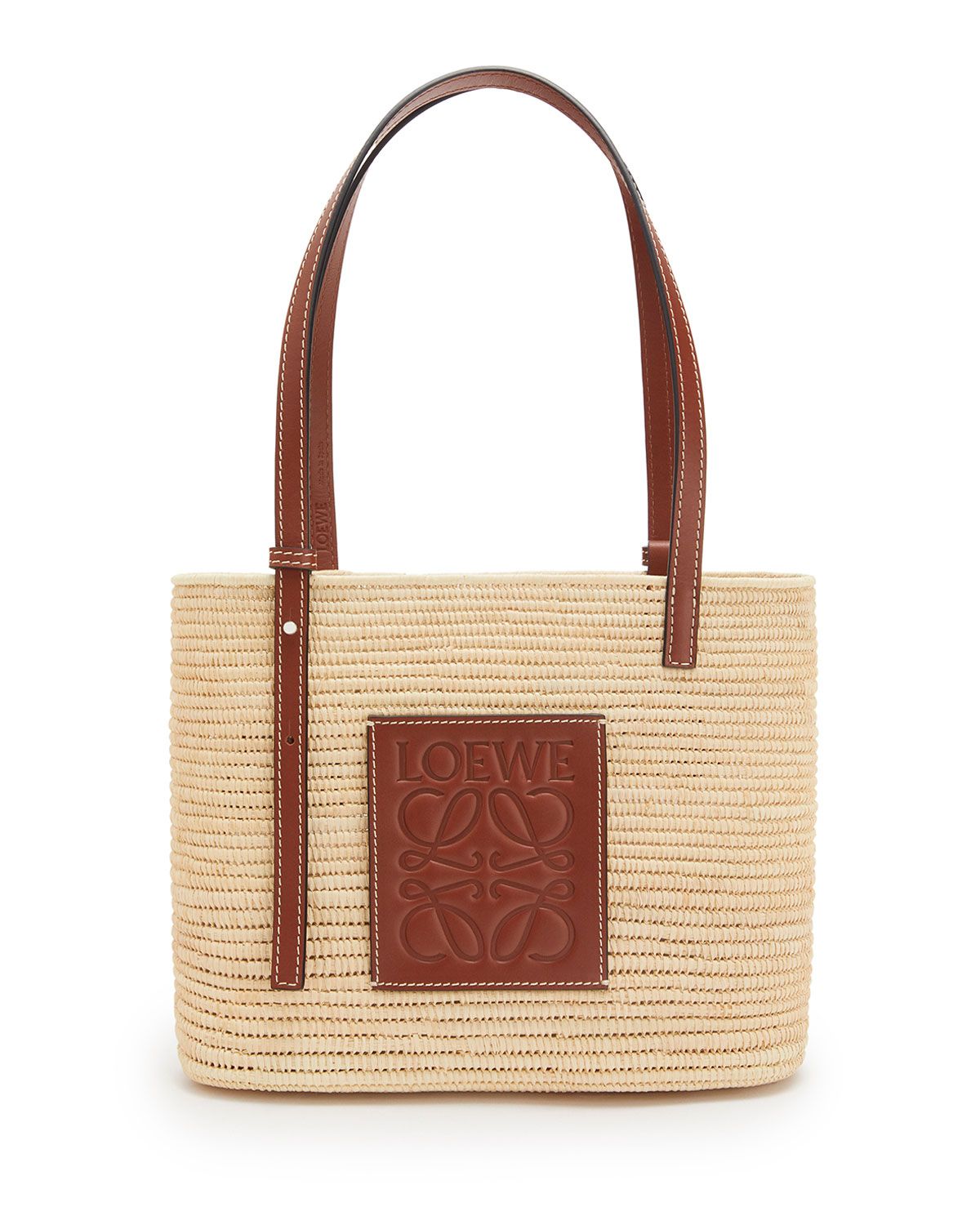 x Paula's Ibiza Square Raffia Basket Tote Bag | Neiman Marcus