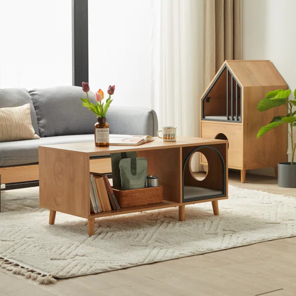 6 Legs Coffee Table With Cat Resting Place | Wayfair North America