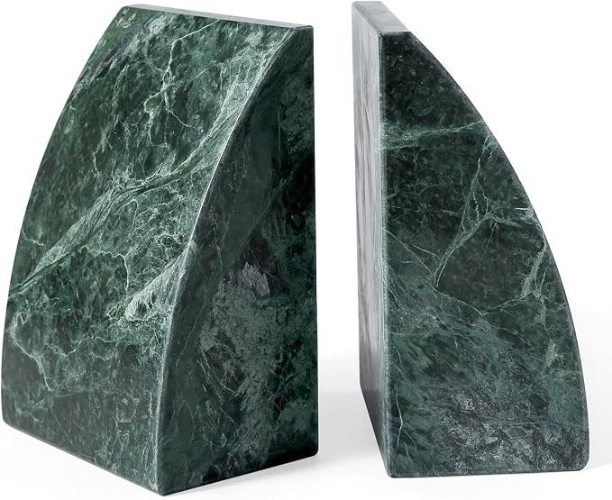 Marble Bookends for Shelves, 8Lbs Large Stone Bookends for Heavy Books, Non-Slip Heavy Duty Book ... | Amazon (US)