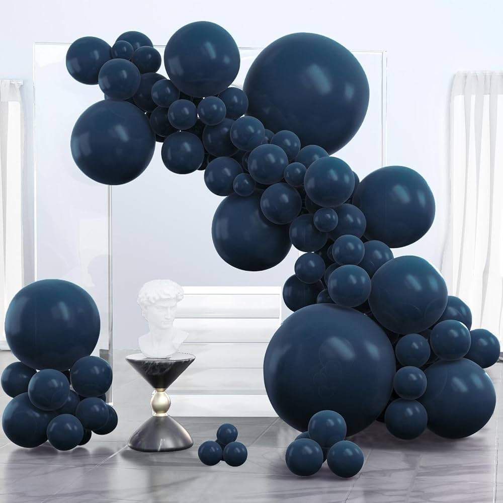 PartyWoo Nile Blue Balloons, 100 pcs Dark Blue Balloons Different Sizes Pack of 36 Inch 18 Inch 1... | Amazon (US)
