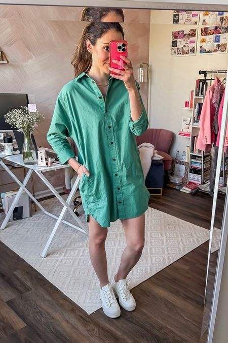 Green shirtdress from Target! 

Spring dress // spring outfit // dress under $40 // long sleeve dress // mini dress // green dress // button front dress // nursing friendly dress 

#LTKstyletip #LTKSeasonal #LTKfindsunder50