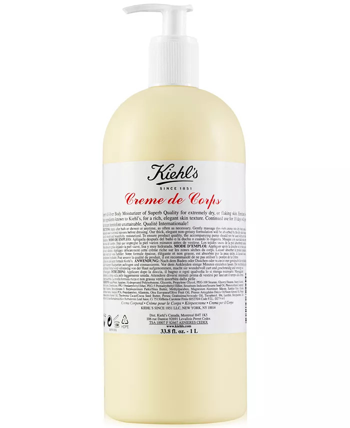 Kiehl's Since 1851 Creme de Corps Body Lotion with Cocoa Butter, 33.8 fl. oz. - Macy's | Macy's
