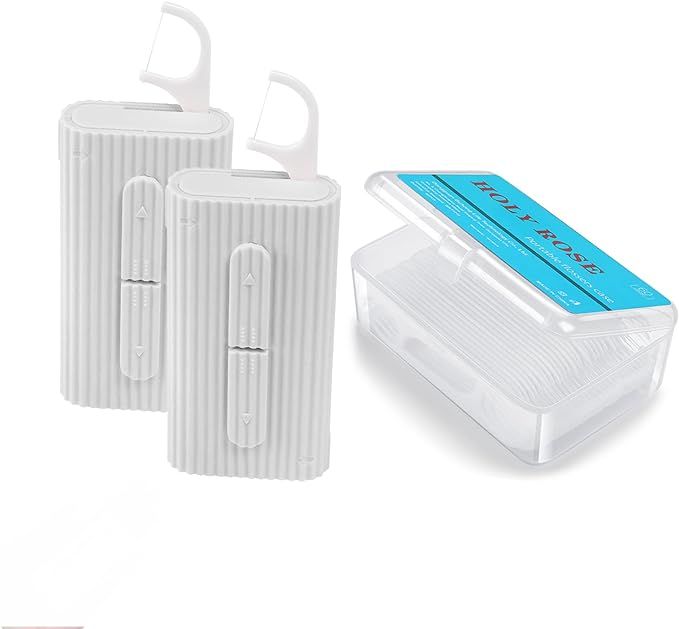 Holy rose Portable Dental Floss Picks Dispenser 2Box,Travel Floss Storage Case with Adult Toothpi... | Amazon (US)