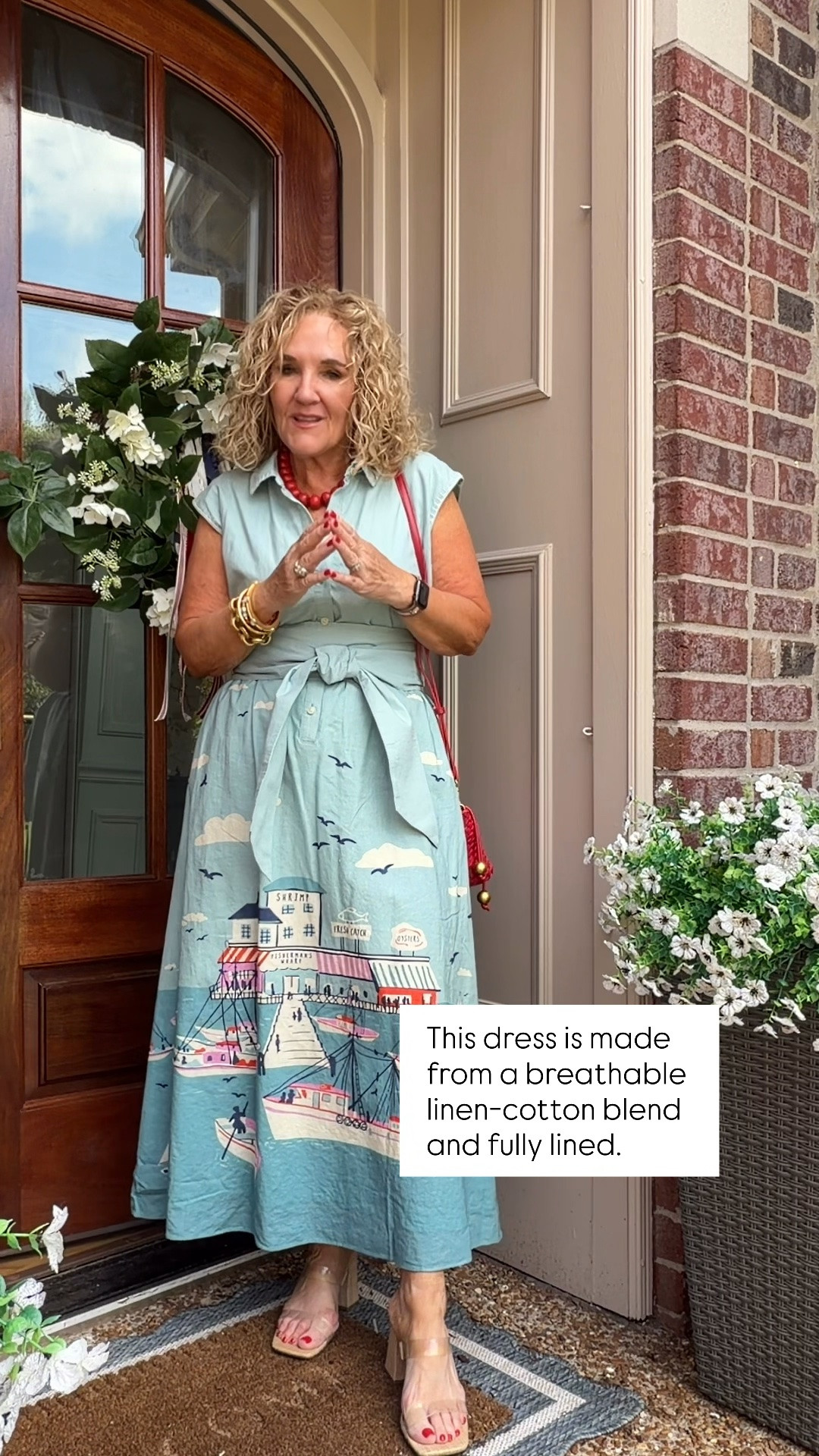 This dress is such a beautiful investment piece! Made from a breathable linen-cotton blend and fully lined, it features a gorgeous harbor-inspired print that's perfect for summer.

💡 LTK MADE EASY
❤️ Heart = Support my posts!
🔖 Save = Get sale & restock alerts
📋 Lists = Keep favorites organized
📲 Share = Send lists and products to a friend. Hello, Christmas List!
💬 Comment = Ask me anything about sizing or fit. :-)

#LTKootd #LTKOver40 #LTKSaleAlert