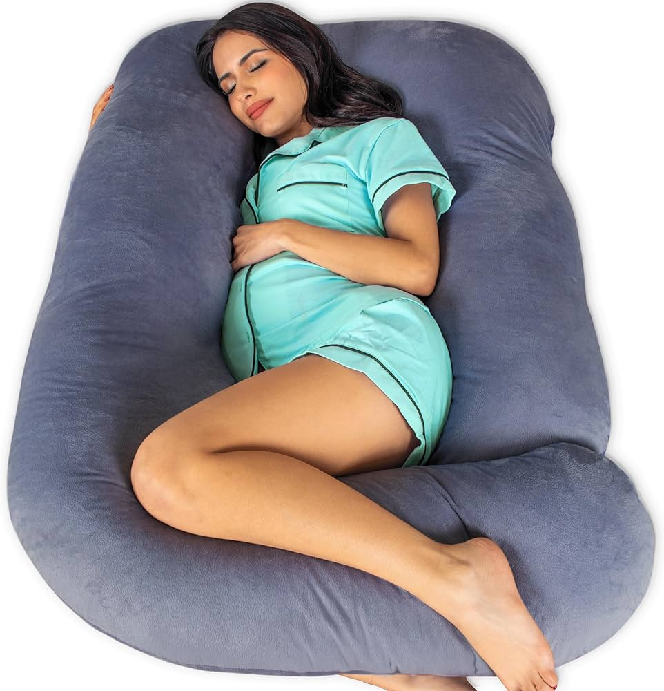 Pharmedoc Pregnancy Pillows, U-Shape Full Body Pillow -Removable Cover Jumbo Size - Gray - Pregna... | Amazon (US)