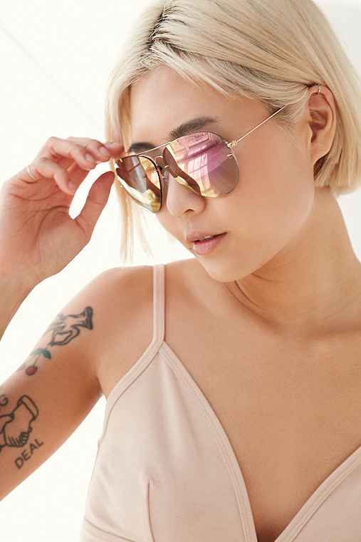 Miami Flash Aviator Sunglasses,PINK,ONE SIZE | Urban Outfitters US