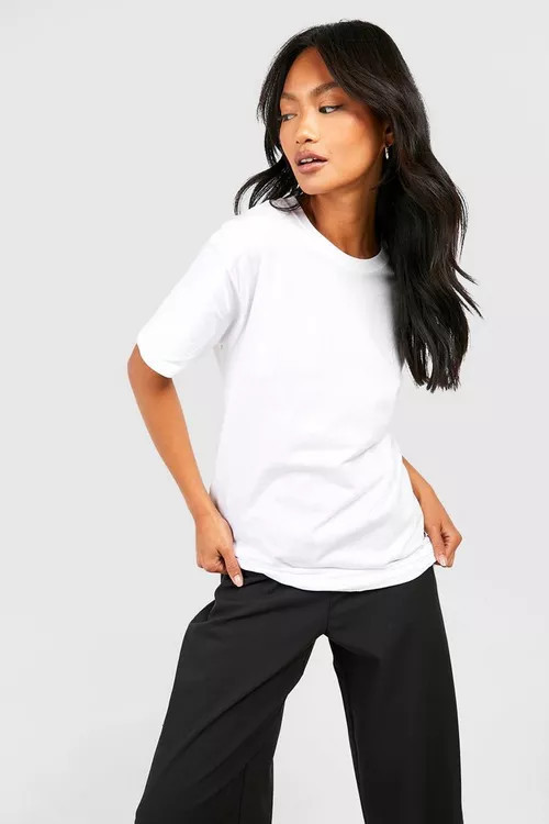 White Basic Oversized Boyfriend T-shirt | Boohoo.com (UK & IE)