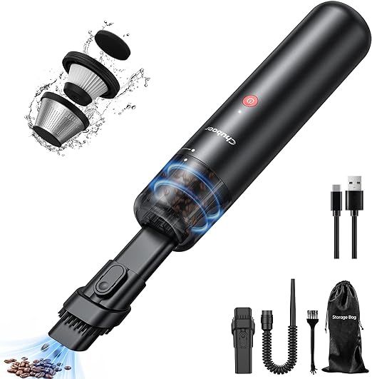 Chuboor Mini Vacuum, Powerful Car Vacuum Cordless Rechargeable, Hand Held Vacuum for Dust, Sand, ... | Amazon (US)