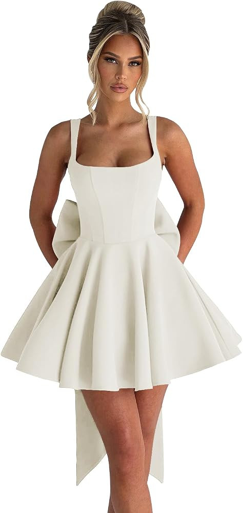 Short Homeoming Dresses for Teens 2026 Corset Formal HOCO Dress with Bow Cocktail Prom Gown | Amazon (US)