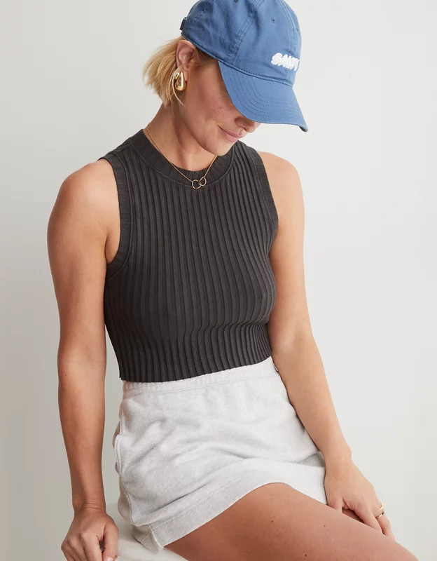 Aerie High Neck Ribbed Tank Top | Aerie