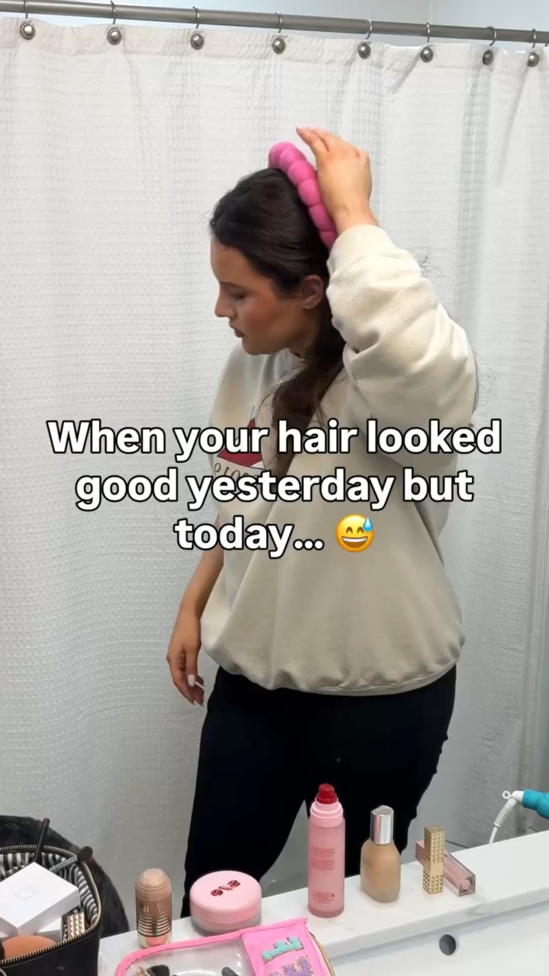 Day-after hair hack ✨ Smooth frizz & baby hairs fast! Straightener + light oil spray = polished, styled hair without redoing it. 

Your day-after hair, saved 😍

#DayAfterHair #HairTouchUp #FrizzFreeHair #SleekHairTips #HairHack

#LTKgrwm #LTKBeauty #LTKselfcare