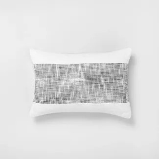 14" x 20" Textured Lumbar Throw Pillow Railroad Gray / Sour Cream - Hearth & Hand™ with Magnoli... | Target