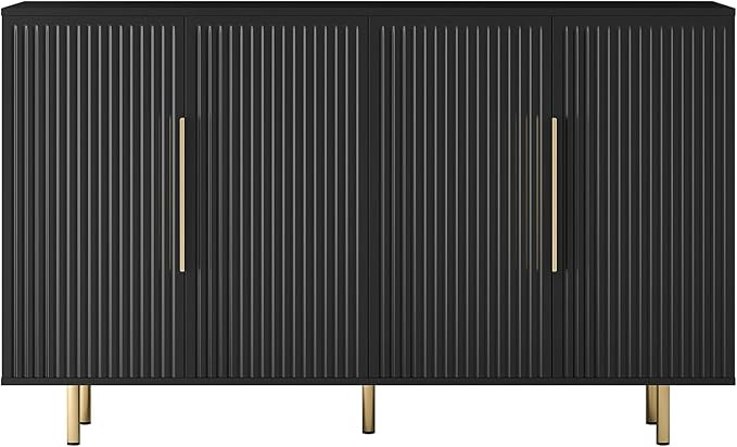 56.7" Modern Buffet Cabinet with Storage, Fluted Sideboard Large Buffet with Adjustable Shelves, ... | Amazon (US)