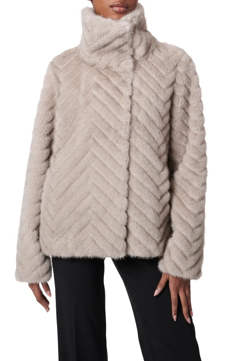 Chevron Quilted Faux Fur Jacket | Nordstrom