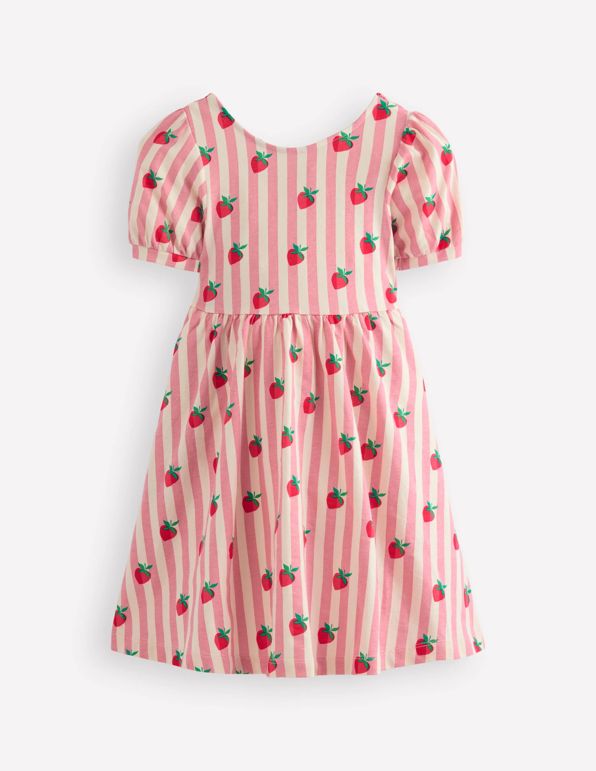 Ballerina Jersey Dress-Almond Pink Strawberry Stripe | Boden (US)
