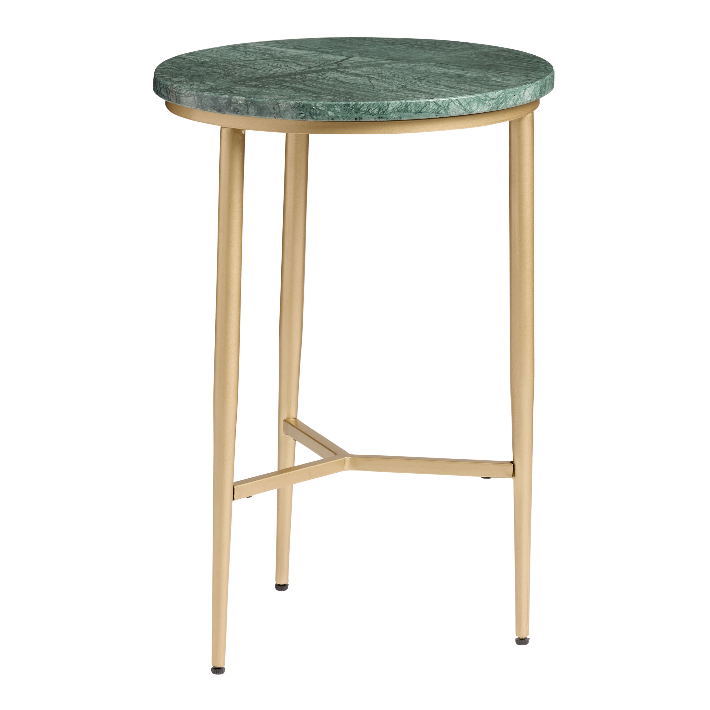 Dutton Round Marble Top and Gold Metal Side Table | World Market