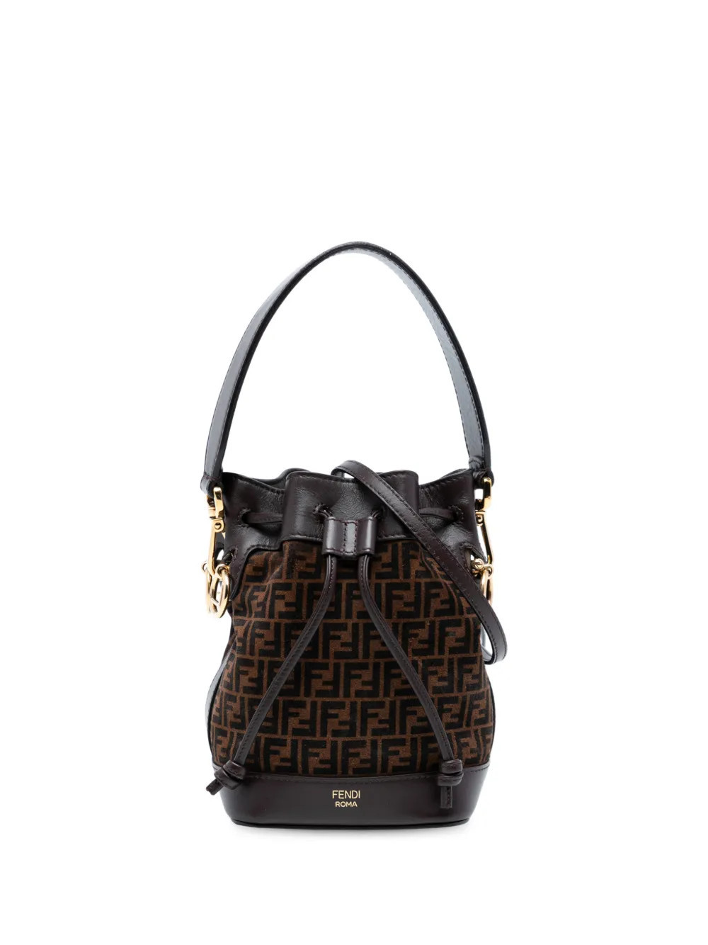 Fendi Pre-Owned 2010-2025 Mini Zucca Suede Mon Tresor Bucket Bag satchel - Brown | Farfetch Global