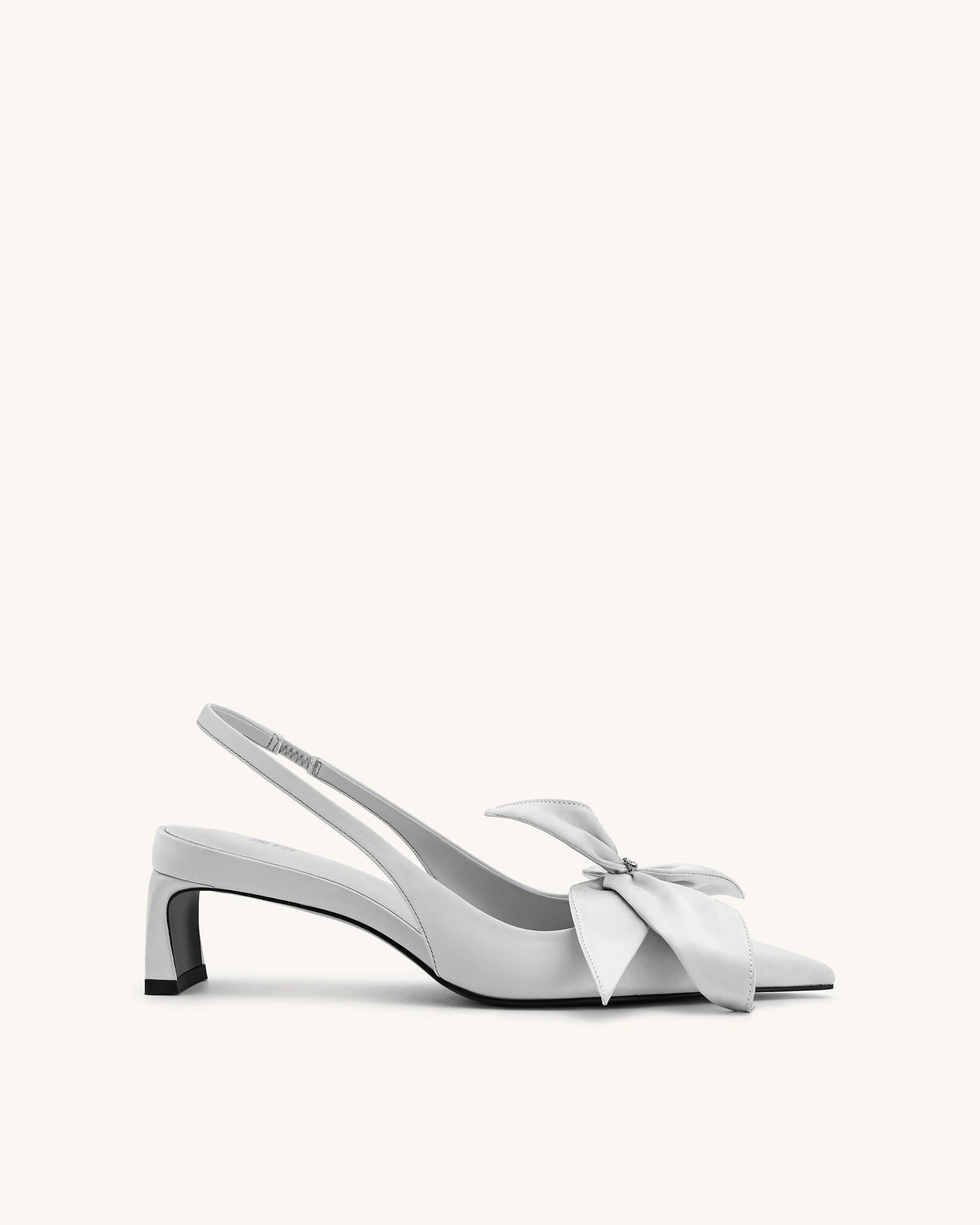 Queena Floral Appliques Slingback Pumps - Silver | JW PEI US