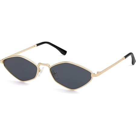 Rmerom Retro Irregular Metal Sunglasses for Women Men, 2026 Trendy Vintage 90s Chic Small Narrow Gold Frame Sun Glasses | Amazon (US)