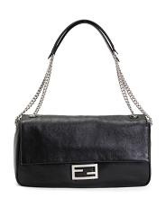 Made In Italy Leather Large Baguette Shoulder Bag With Chain Strap | Shoulder Bags | TJ Maxx