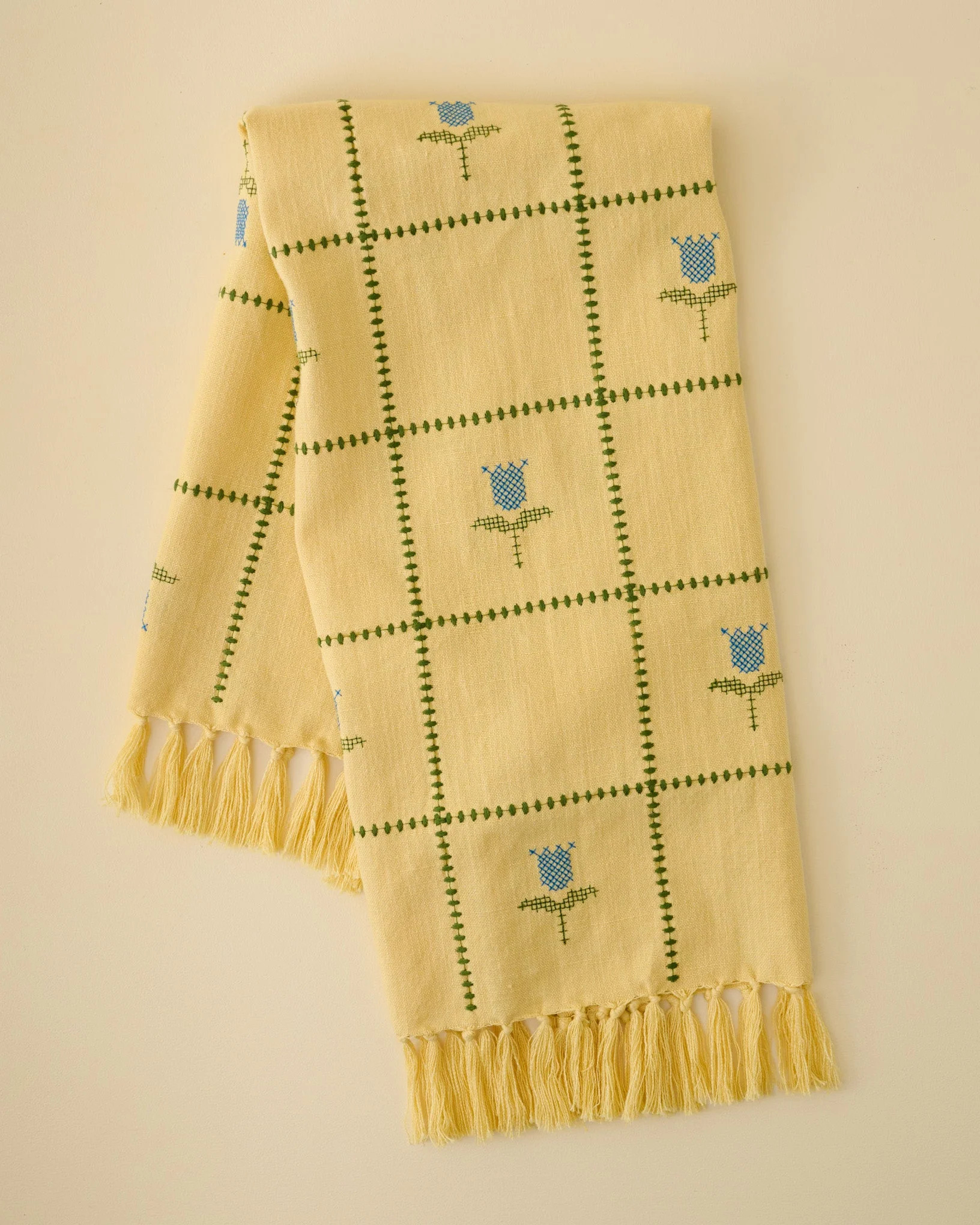 Cross Stitch Tulips Tea Towel | Magnolia