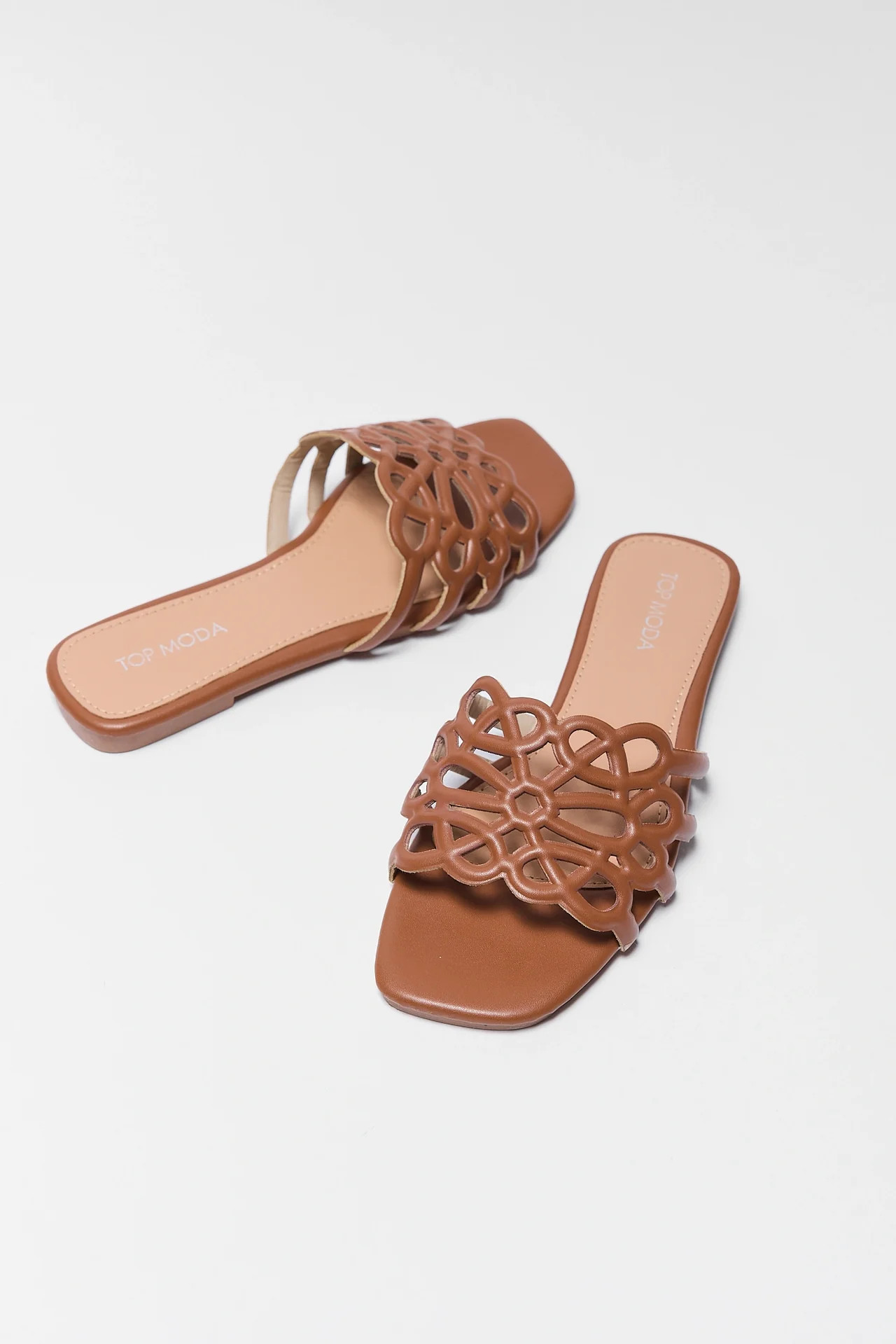 Mindy Brown Cutout Floral Sandal | Avara