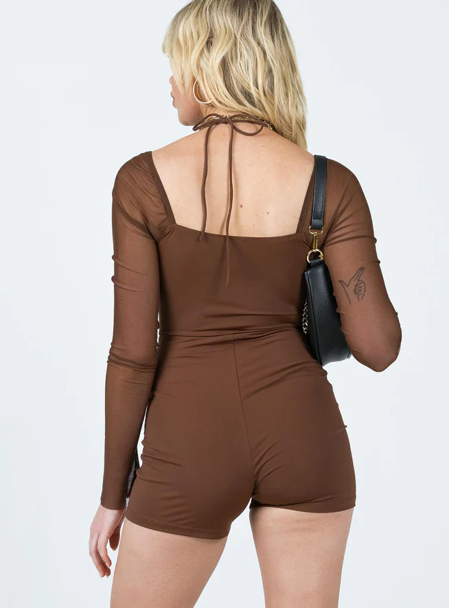 Robyn Romper Brown | Princess Polly US