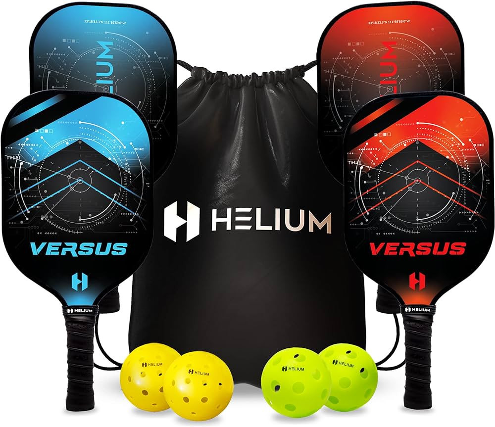 Helium Pickleball Paddles Set of 4 - USAPA Certified - Graphite Fiberglass Surface, Lightweight H... | Amazon (US)