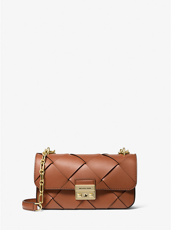 Tribeca Small Woven Leather Shoulder Bag | Michael Kors US