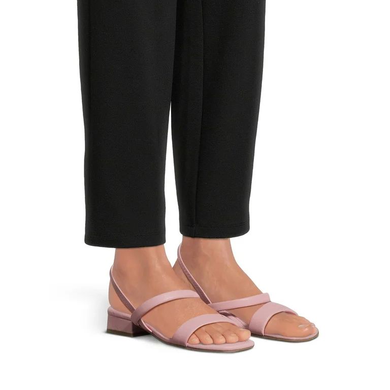 Time and Tru Women's Double Band Block Heel Sandals | Walmart (US)