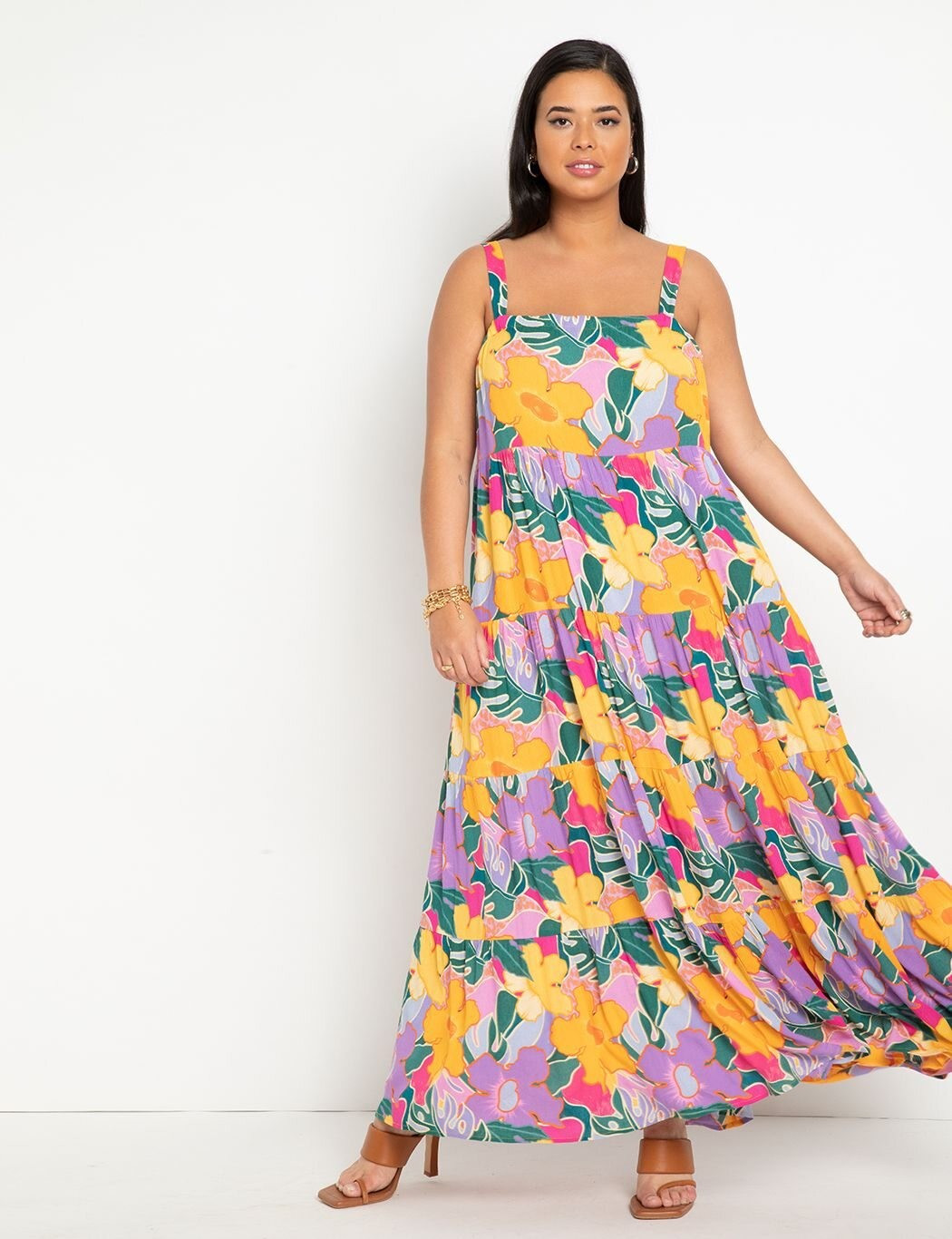 Voluminous Maxi Cover Up Dress with Open Back | Women's Plus Size Dresses | ELOQUII | Eloquii