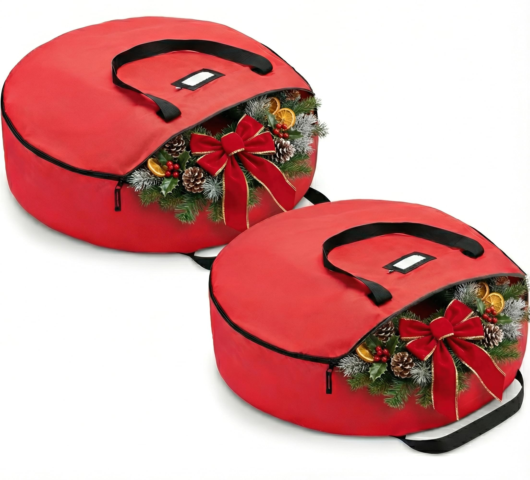ZOBER 2 Pack Christmas Wreath Storage Container 30 Inch - Wreath Bag for Artificial Wreaths Box -... | Amazon (US)