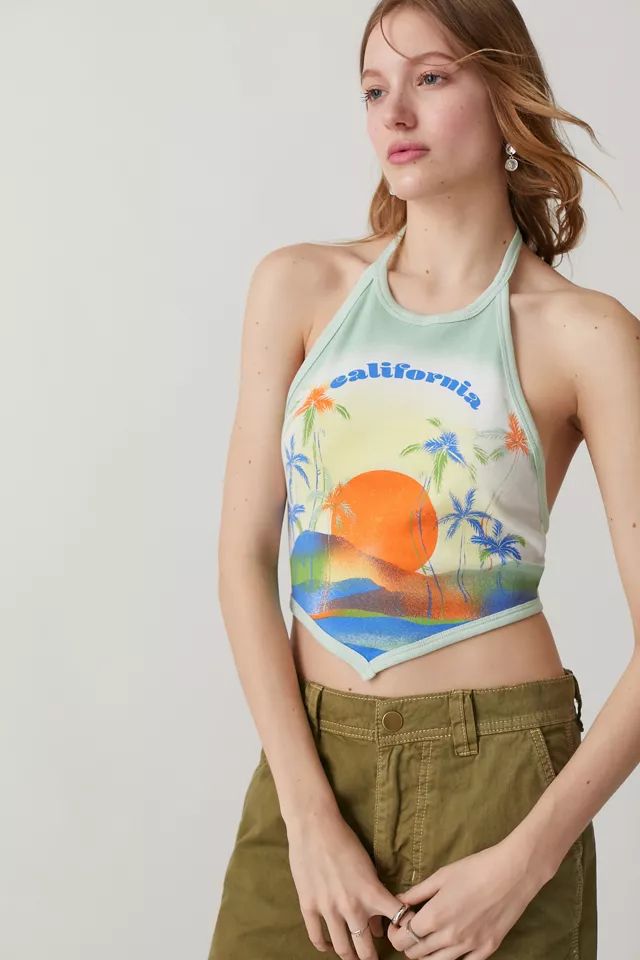 UO California Hanky Hem Halter Top | Urban Outfitters (US and RoW)
