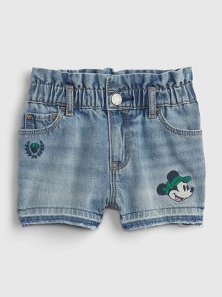 babyGap &#x26;#124 Disney Minnie Mouse Just Like Mom Denim Shorts with Washwell | Gap (US)