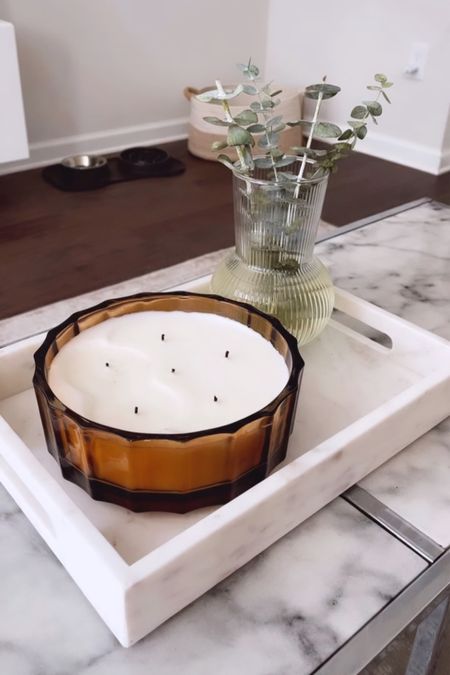 Slowly adding fall transition pieces like this beautiful marble tray that would be perfect for a bathroom vanity and a Hearth and Heart Magnolia candle - both items under $40! 

#LTKSeasonal #LTKhome #LTKunder50