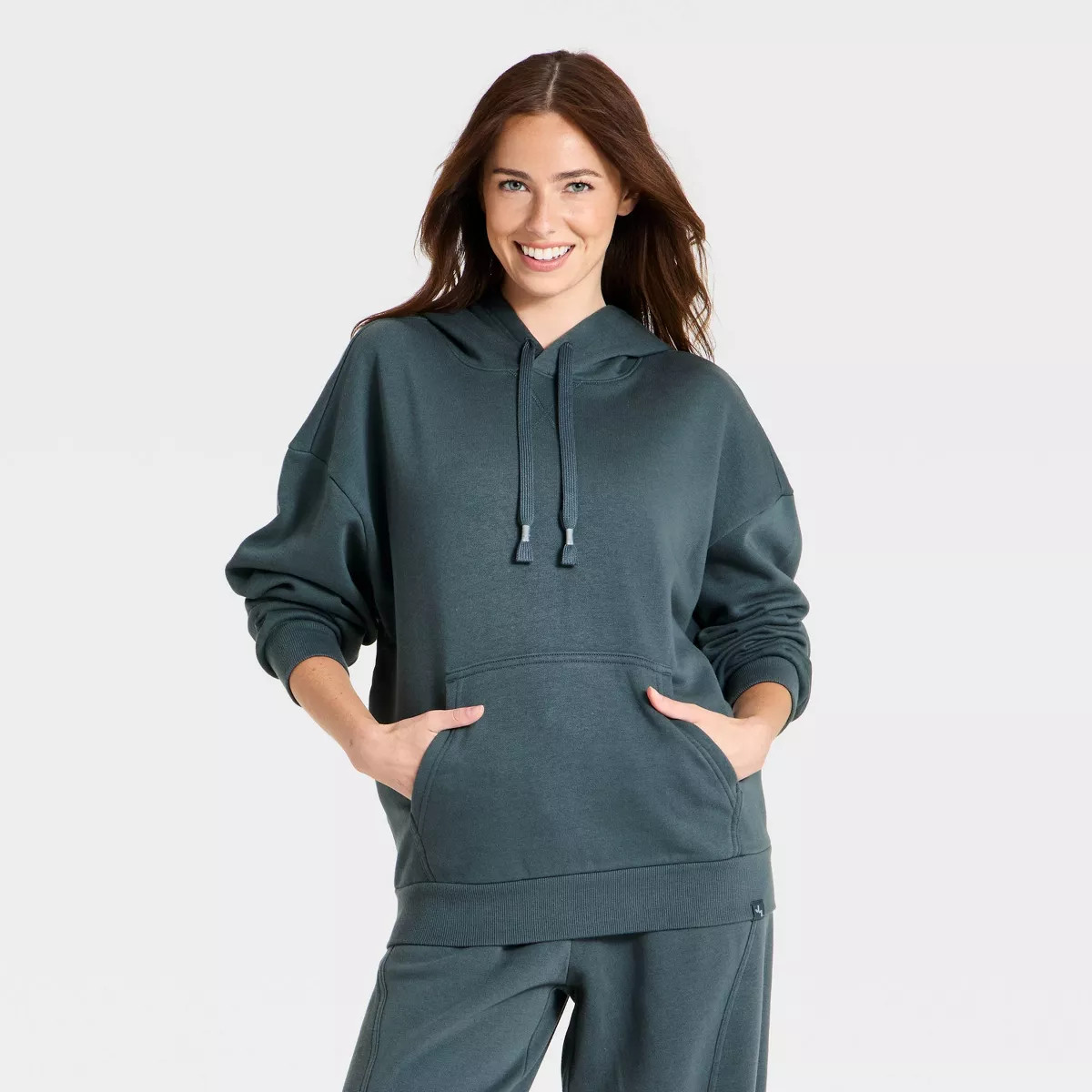 Women's Active Patch Knit Hooded Sweatshirt - JoyLab\u2122 Dark Gray S | Target