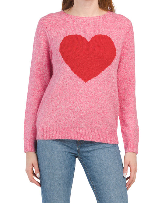 Seasonal Heart Crew Neck Sweater | TJ Maxx