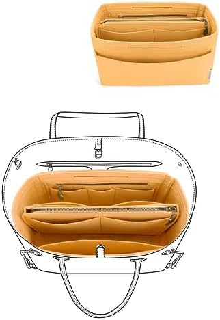 LEXSION Felt Purse Bag Organizer Insert with zipper Bag Tote Shaper Fit Speedy Neverful PM MM | Amazon (US)